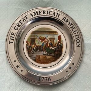 1776 Bicentennial The Great American Revolution Pewter Collector Plates